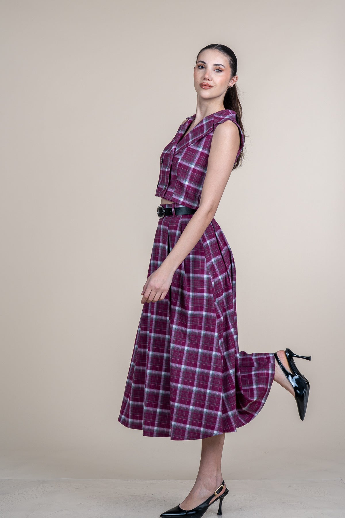 WYAT FUŞYA YELEK ETEK İKİLİ TAKIM