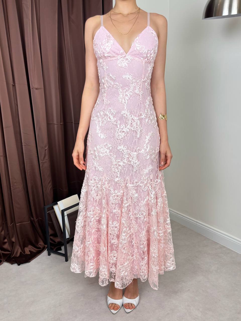ALINA UZUN ELBİSE - PEMBE