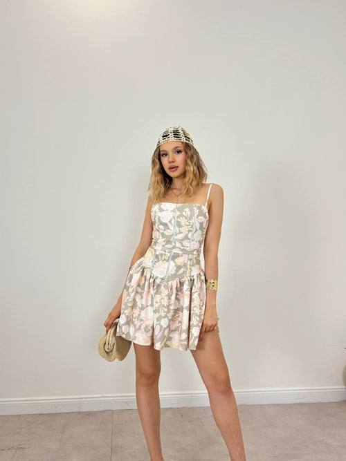 ALEXANDRA KISA ELBİSE - GRİ