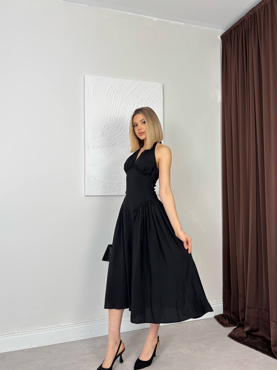 ALICE UZUN ELBİSE - SİYAH