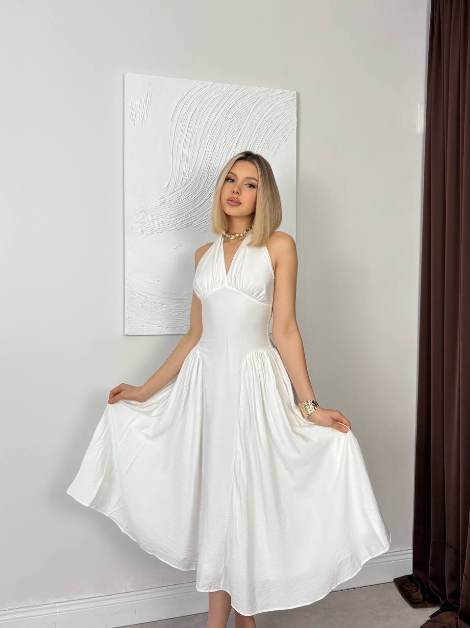 ALICE UZUN ELBİSE - BEYAZ