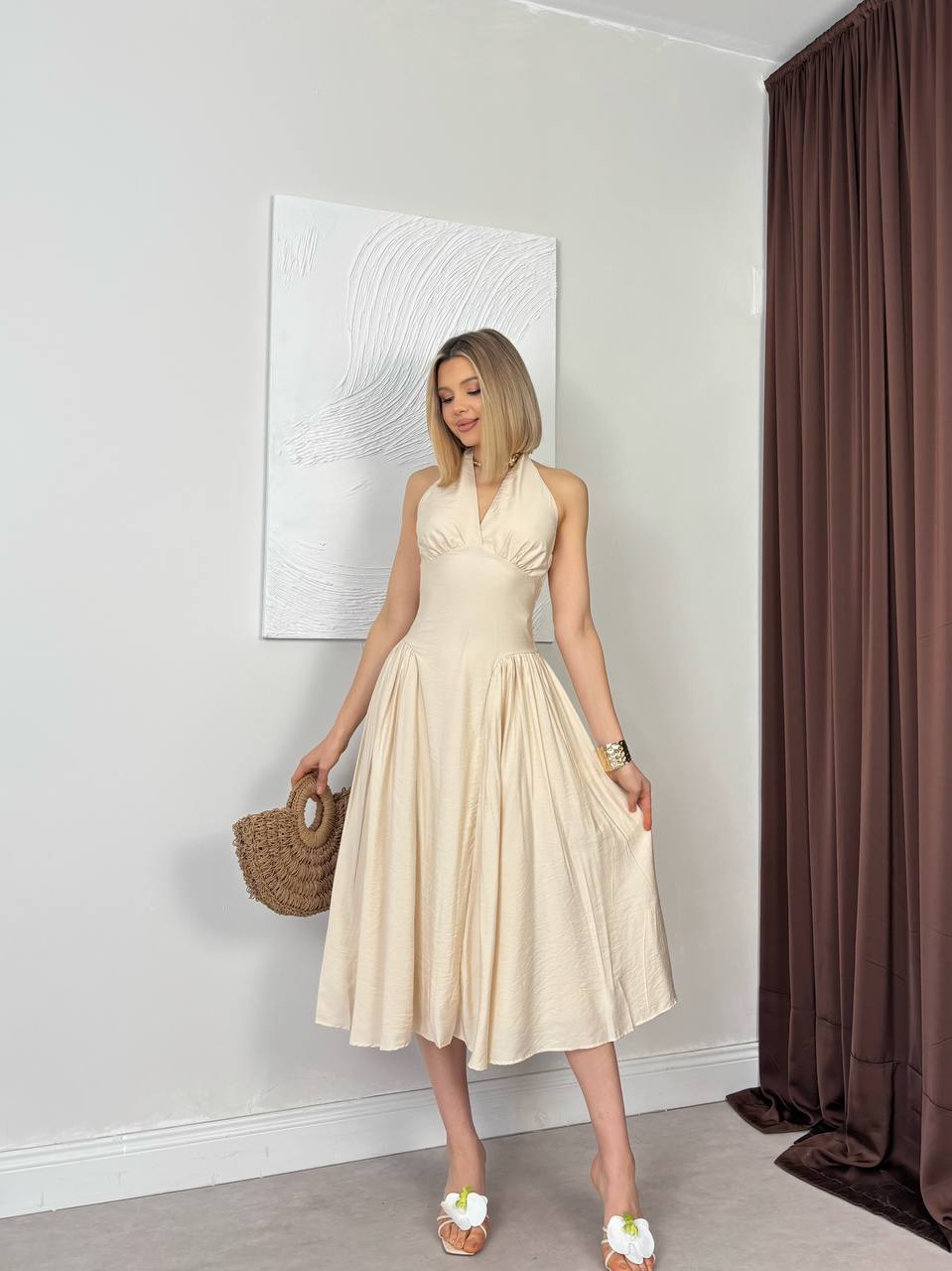 ALICE UZUN ELBİSE - KREM