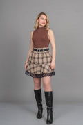 ABIGAIL DANTELLİ MİNİ ETEK - EKOSE - KARELİ