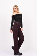 ADDISON KEMERLİ PANTOLON - BORDO