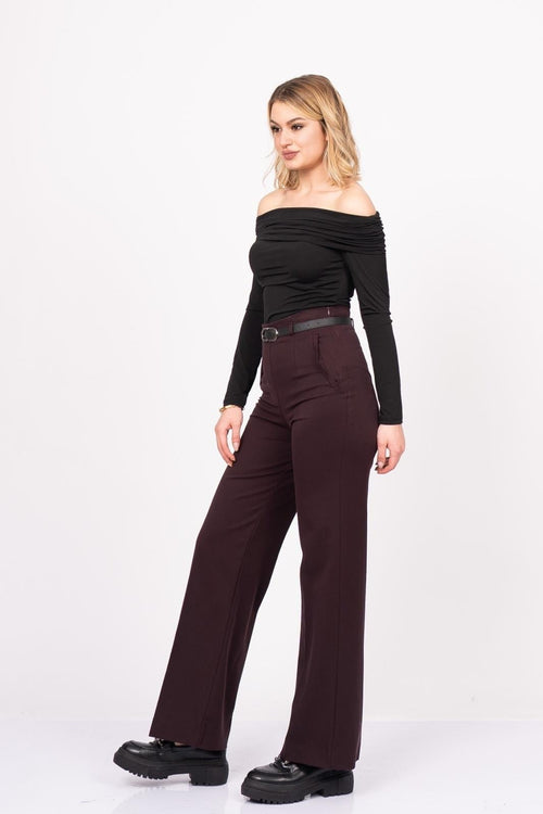 ADDISON KEMERLİ PANTOLON - BORDO