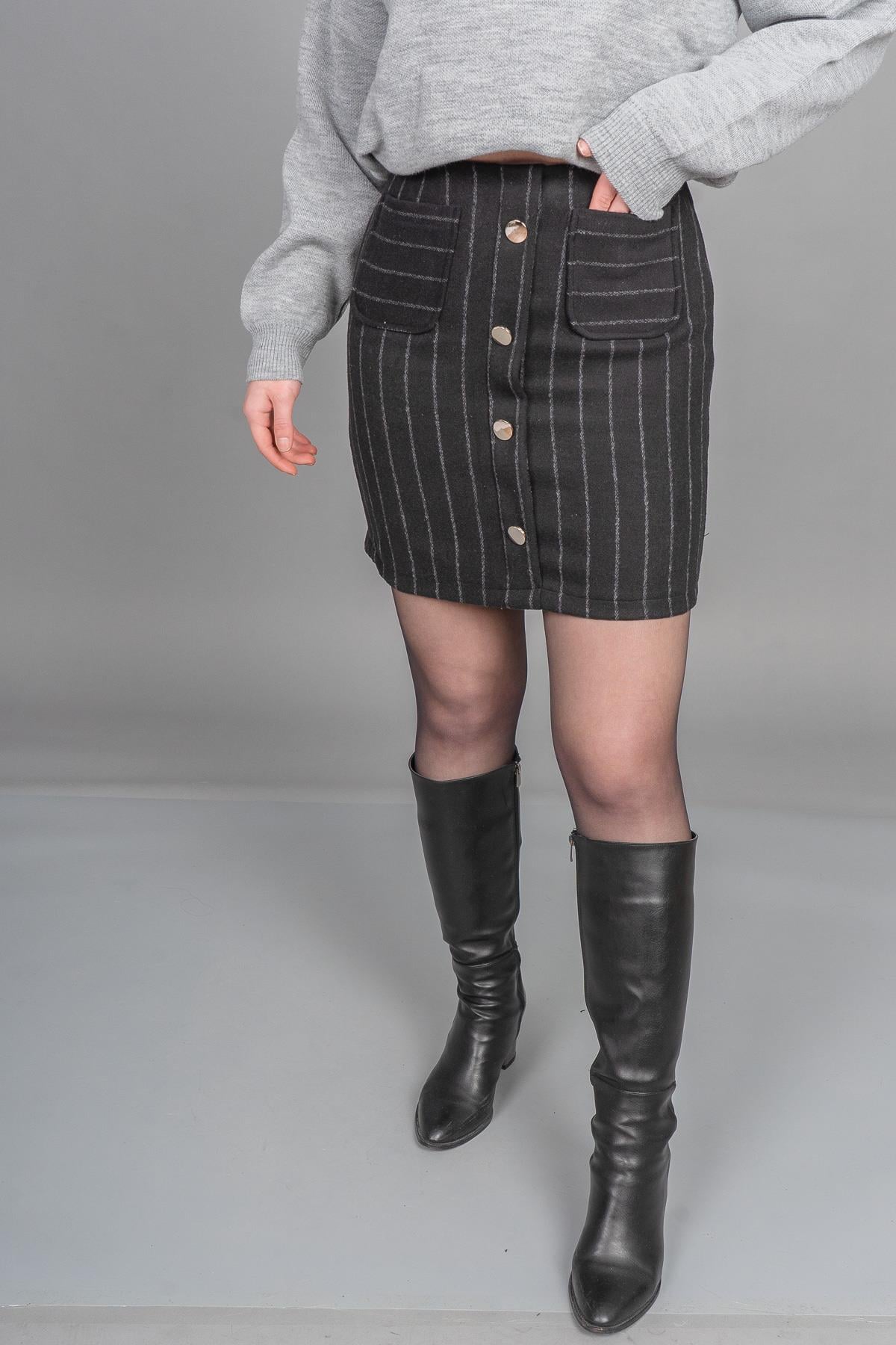 ADRIANA MİNİ ETEK - SIYAH