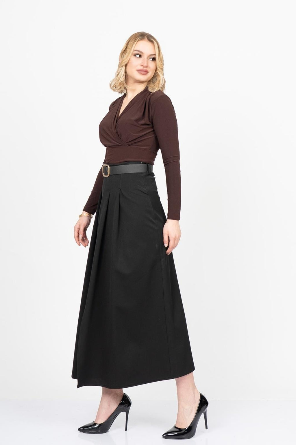 AMY YIRTMAÇLI ETEK - SIYAH