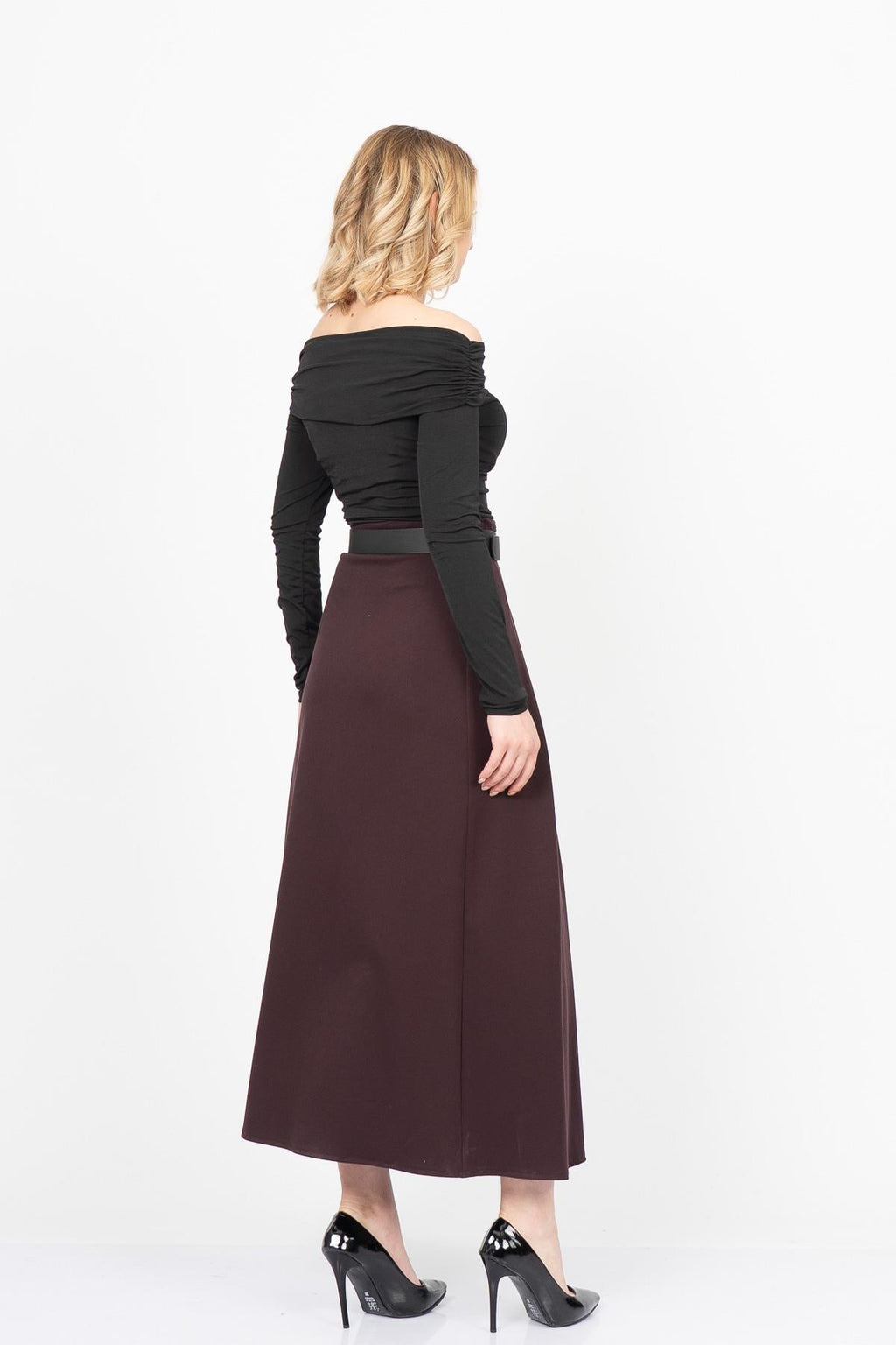 AMY YIRTMAÇLI ETEK - BORDO