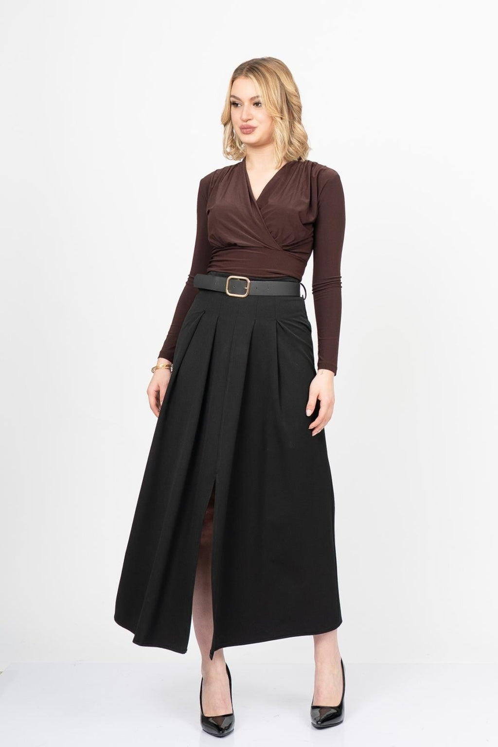 AMY YIRTMAÇLI ETEK - SIYAH