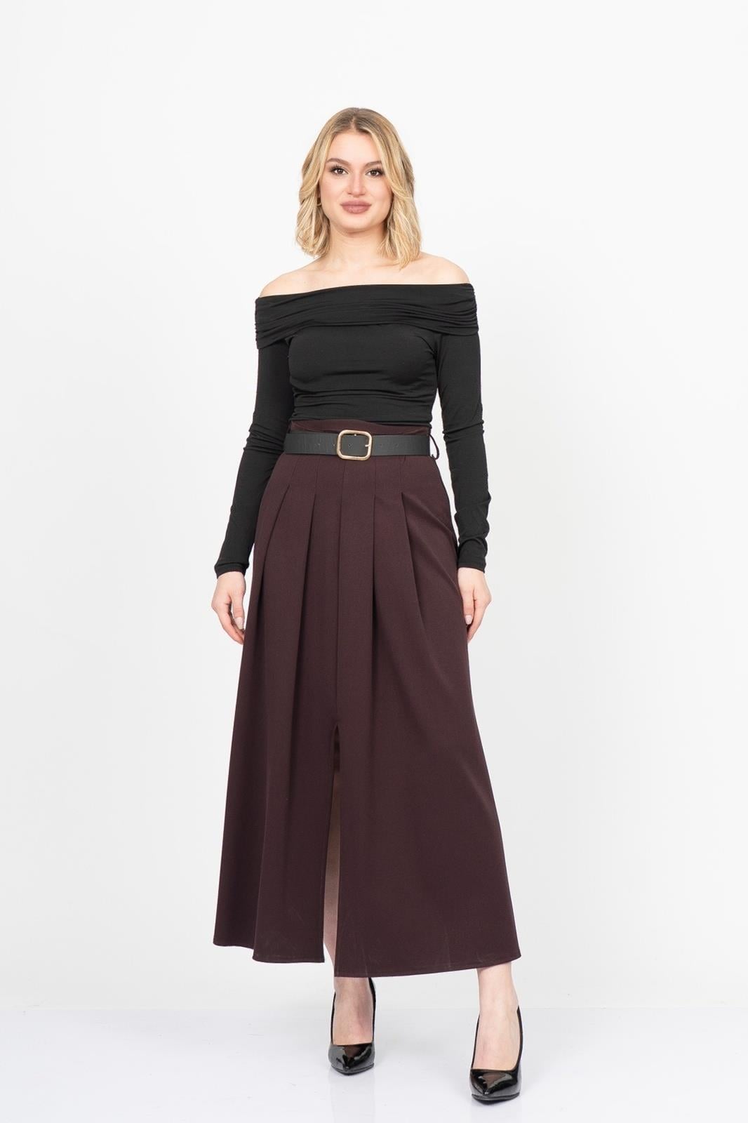 AMY YIRTMAÇLI ETEK - BORDO
