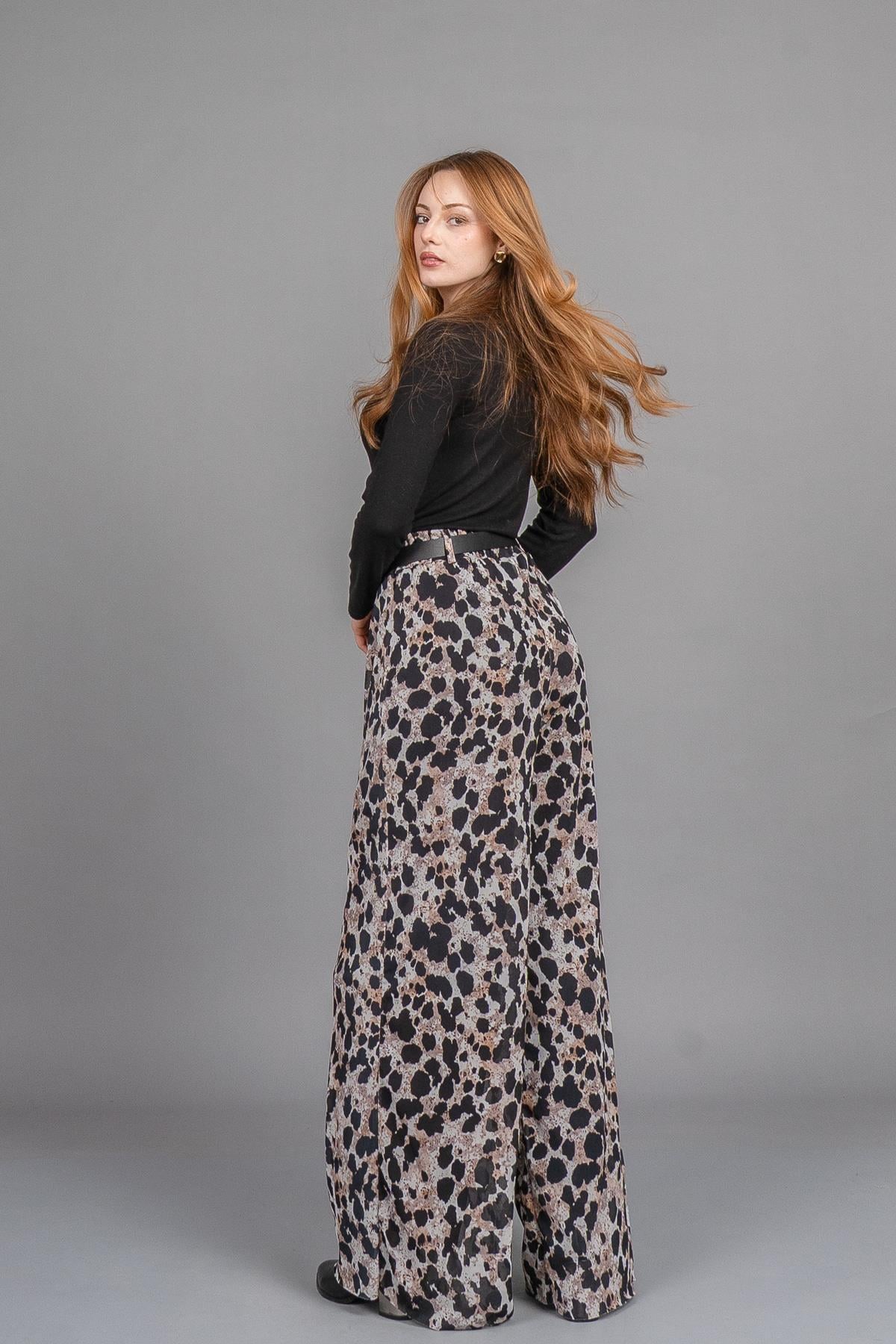 BELEN BOL PANTOLON - SİYAH-TAŞ