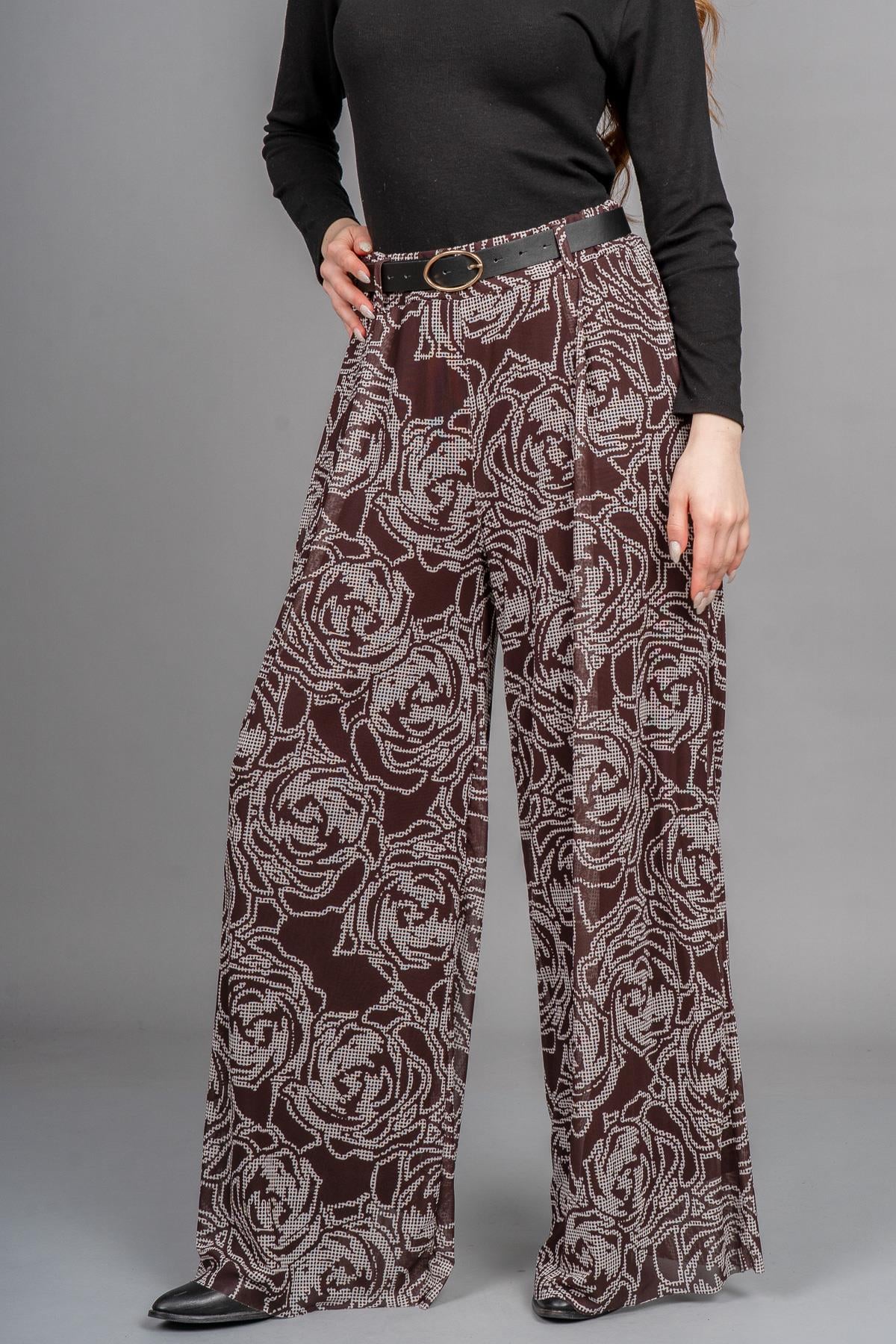 BELEN BOL PANTOLON - KAHVE