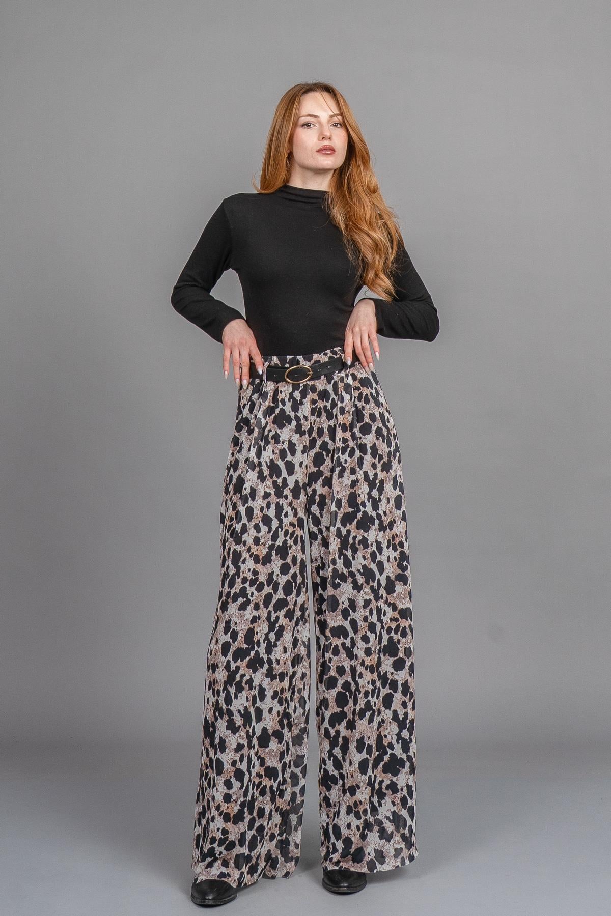 BELEN BOL PANTOLON - SİYAH-TAŞ