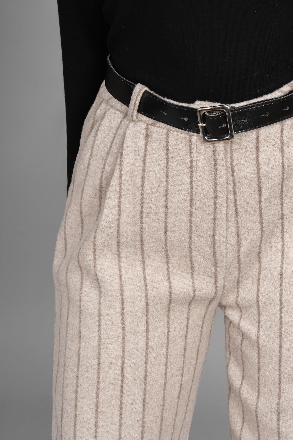BETHANY DÜZ PAÇA PANTOLON - BEJ