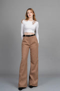 BETHANY DÜZ PAÇA PANTOLON - TABA