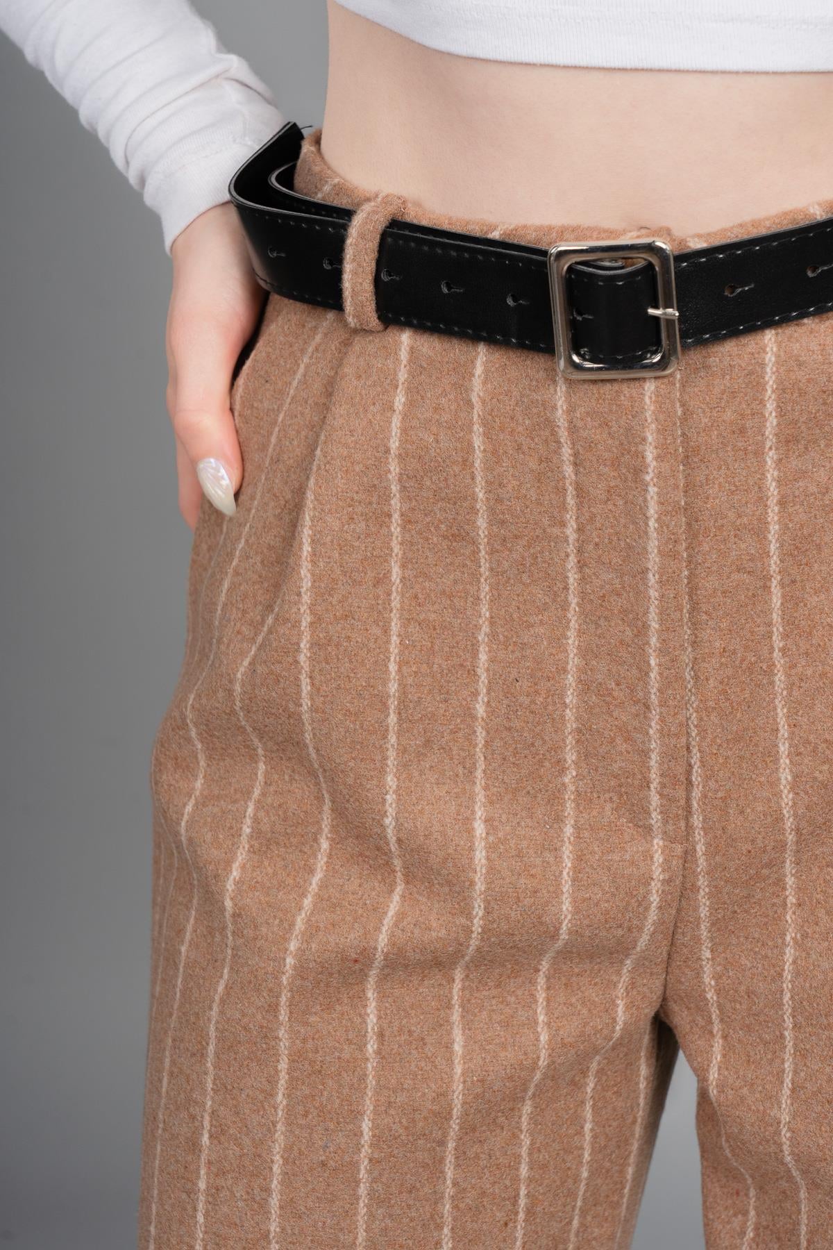 BETHANY DÜZ PAÇA PANTOLON - TABA