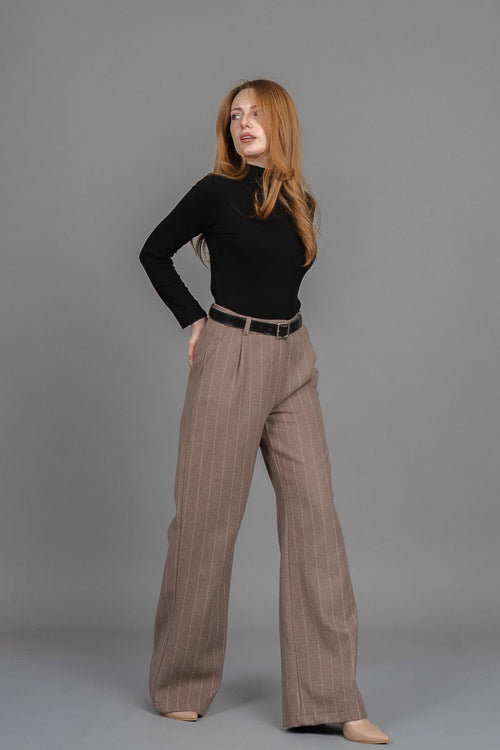 BETHANY DÜZ PAÇA PANTOLON - VIZON