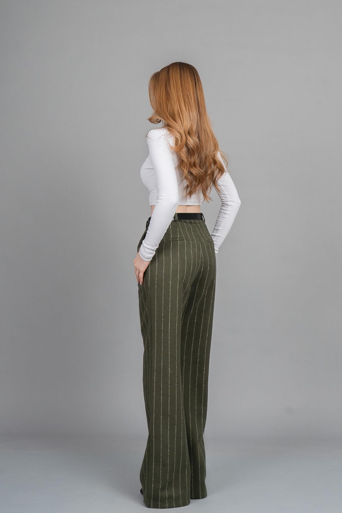 BETHANY DÜZ PAÇA PANTOLON - HAKİ