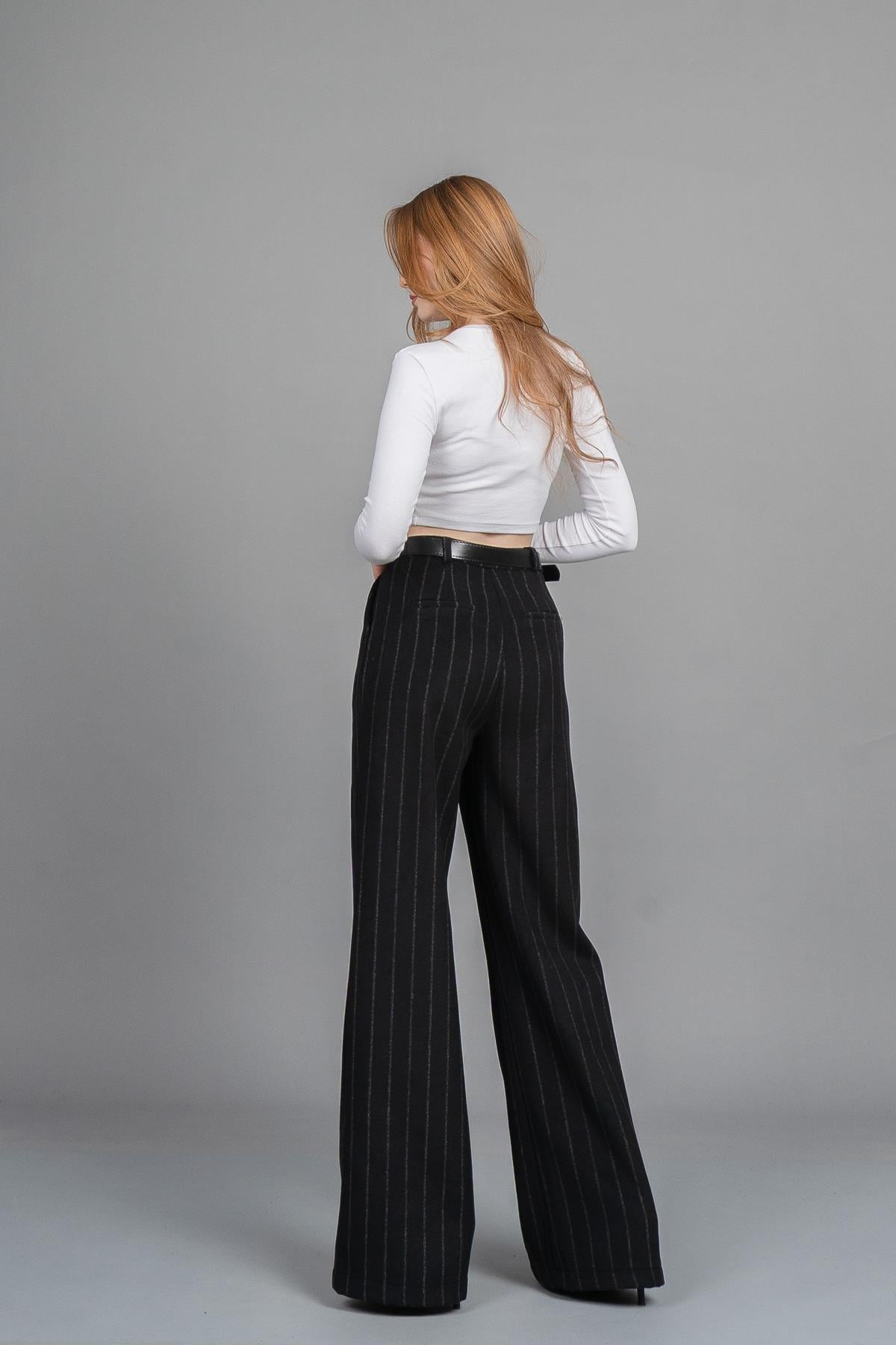 BETHANY DÜZ PAÇA PANTOLON - SIYAH