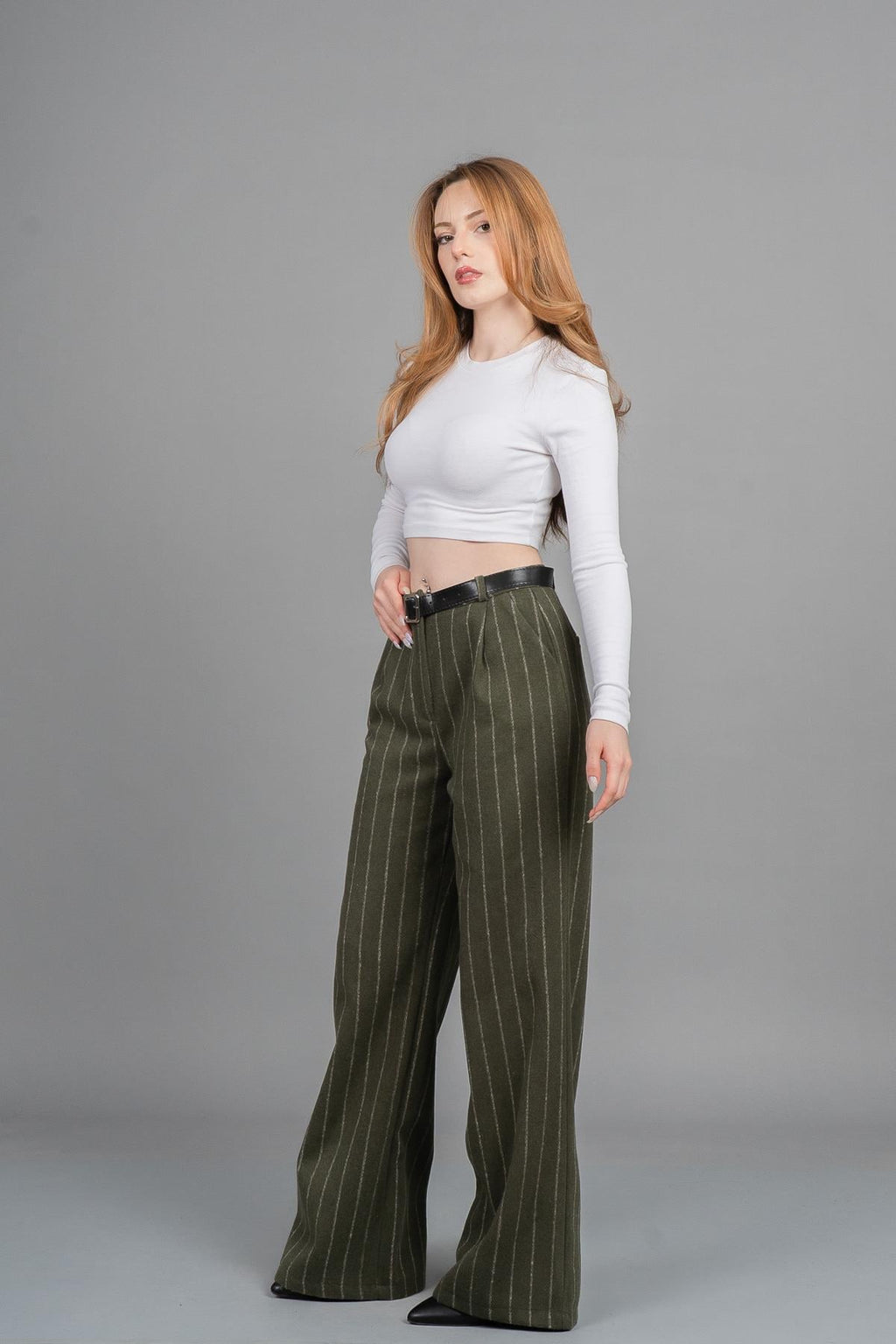 BETHANY DÜZ PAÇA PANTOLON - HAKİ