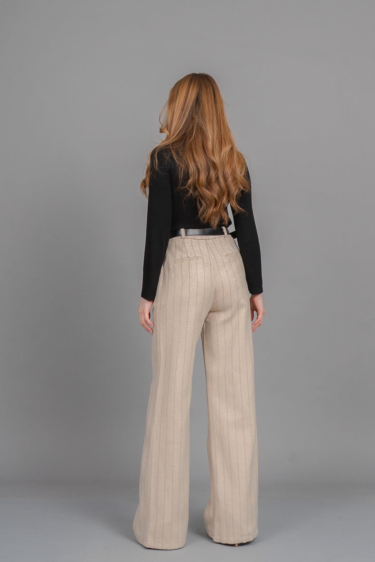 BETHANY DÜZ PAÇA PANTOLON - KOYU TAŞ