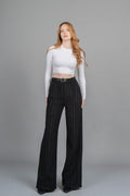 BETHANY DÜZ PAÇA PANTOLON - SIYAH