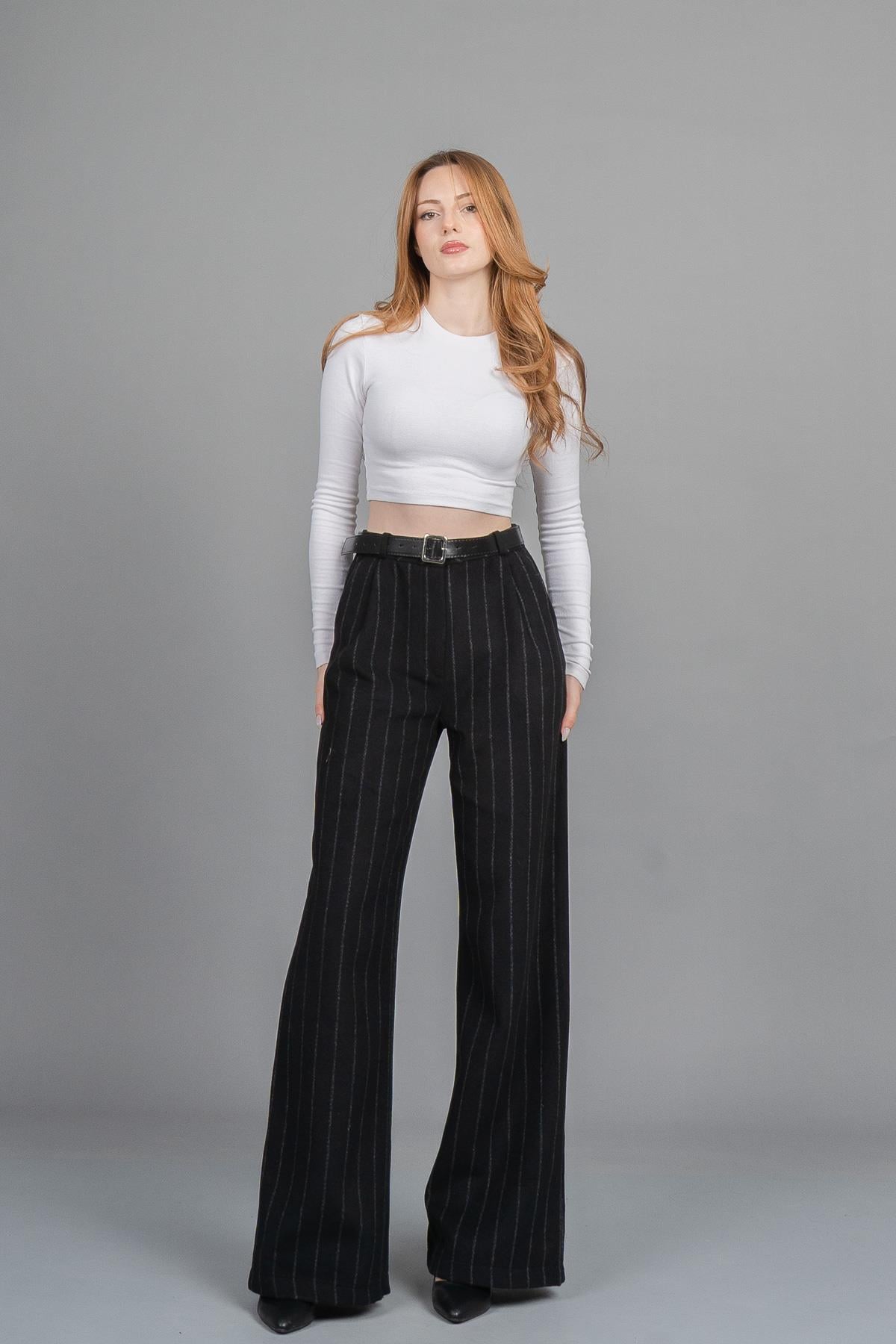 BETHANY DÜZ PAÇA PANTOLON - SIYAH