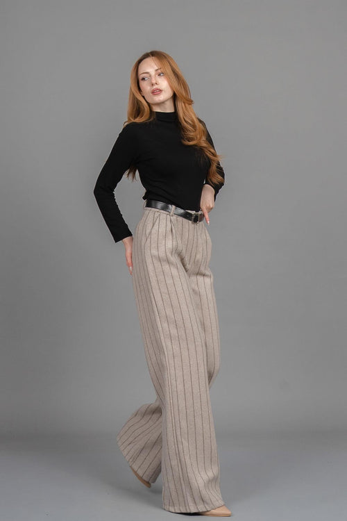 BETHANY DÜZ PAÇA PANTOLON - BEJ