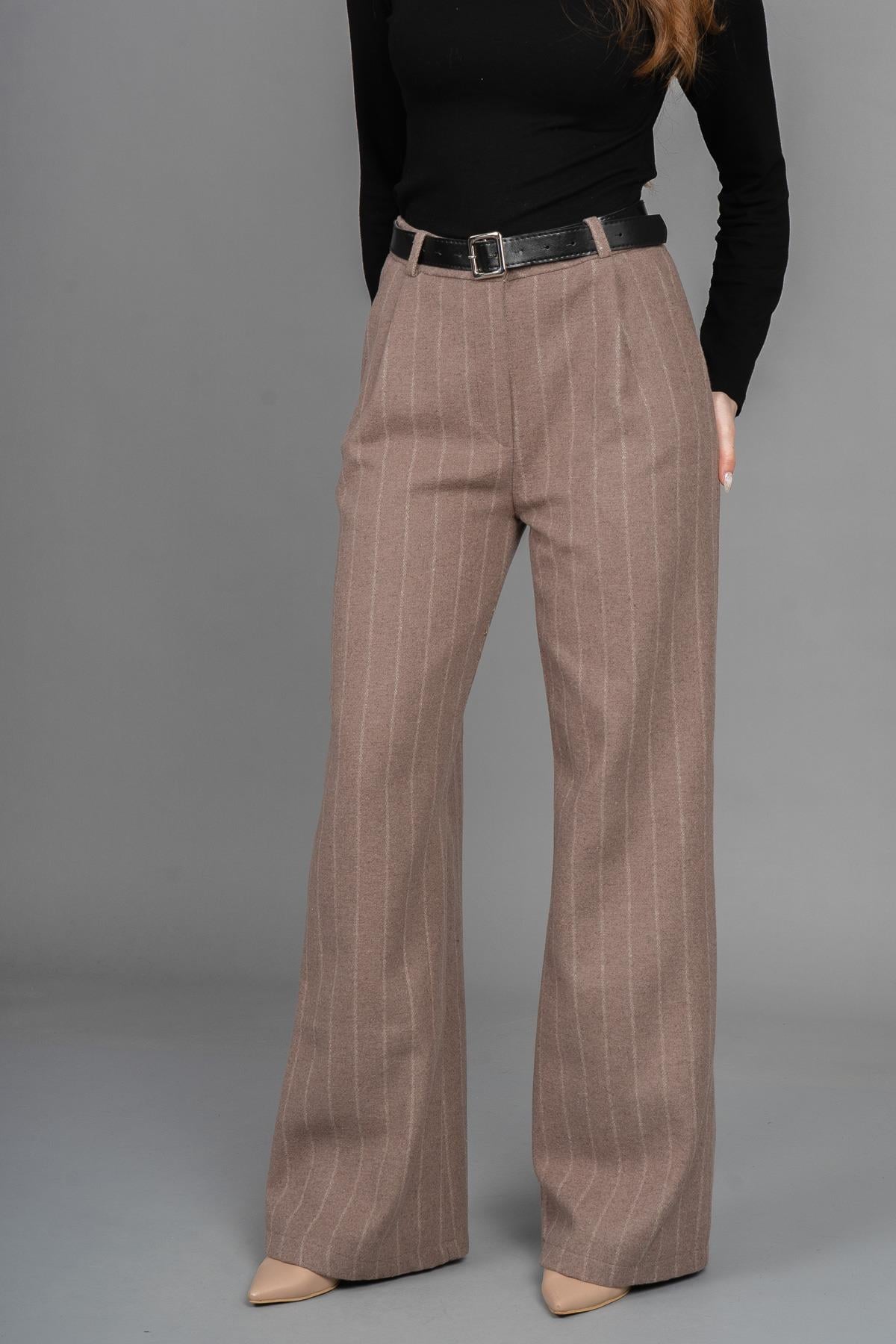 BETHANY DÜZ PAÇA PANTOLON - VIZON