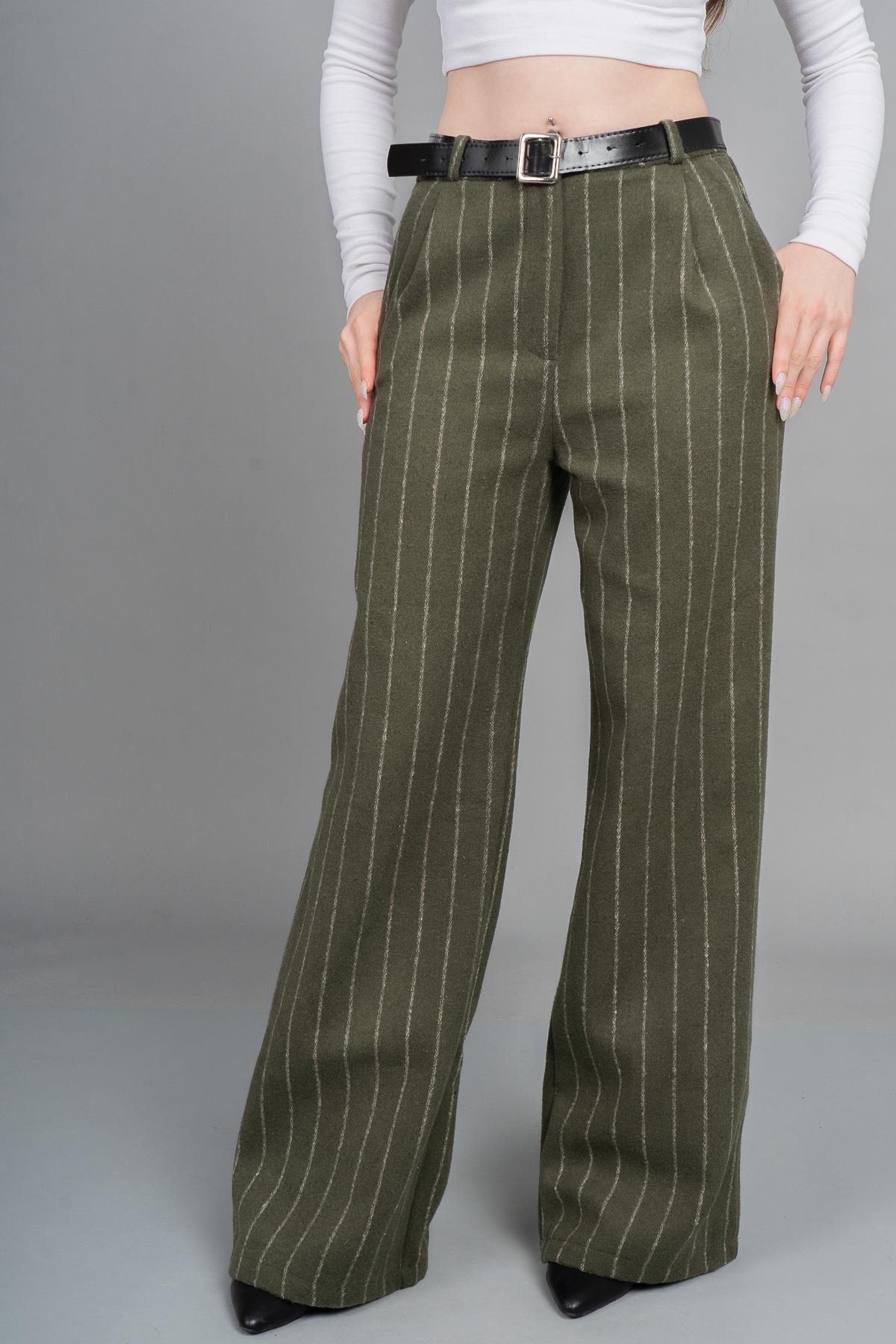 BETHANY DÜZ PAÇA PANTOLON - HAKİ