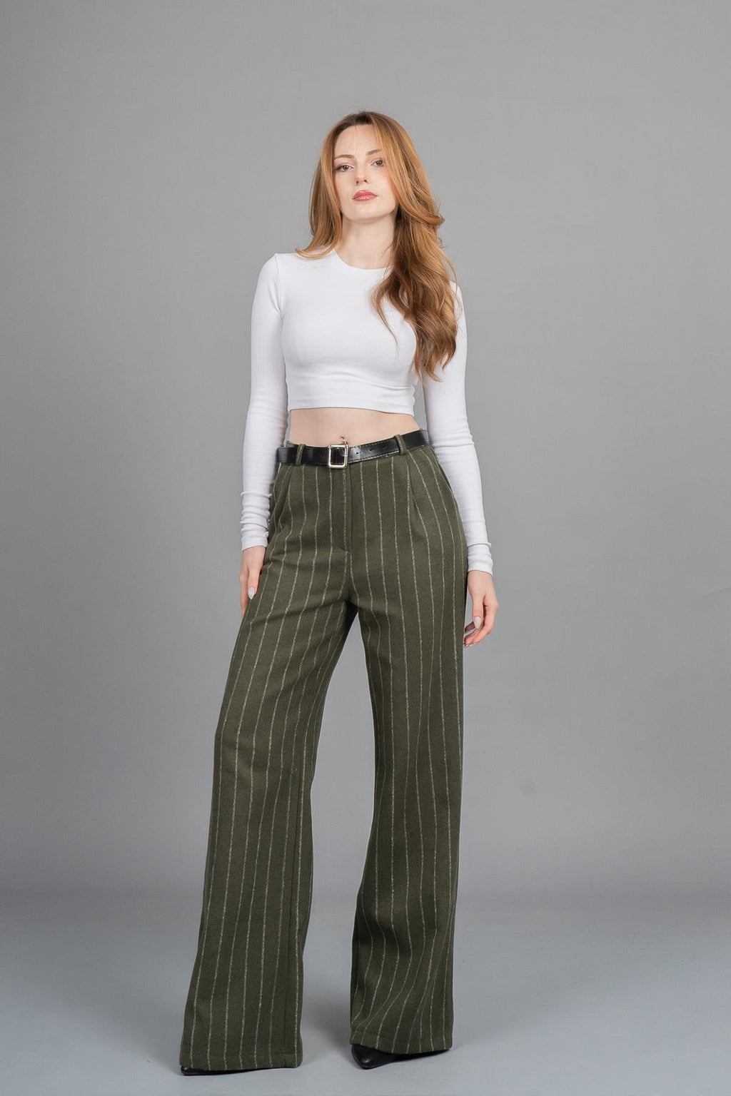 BETHANY DÜZ PAÇA PANTOLON - HAKİ
