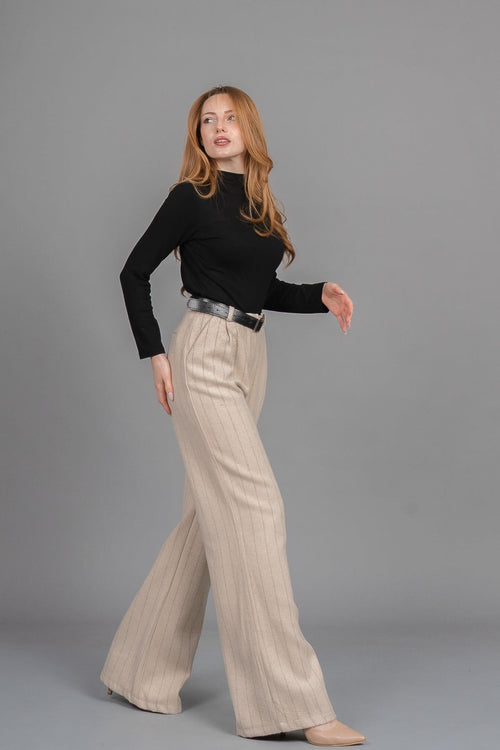 BETHANY DÜZ PAÇA PANTOLON - KOYU TAŞ
