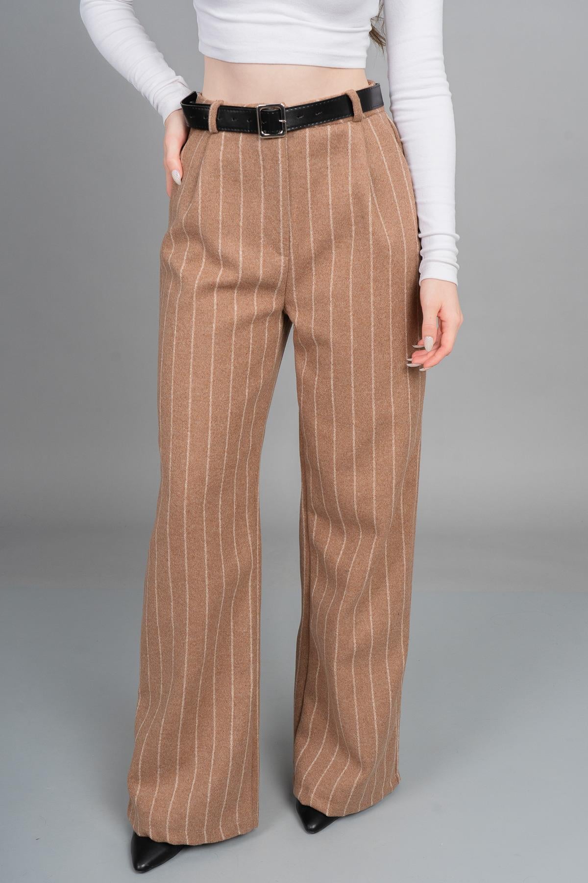 BETHANY DÜZ PAÇA PANTOLON - TABA