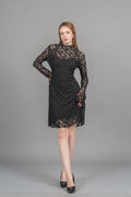 BIANCA KISA DANTELLİ ELBİSE - SIYAH