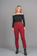 BRIDGET KEMERLİ PANTOLON - BORDO