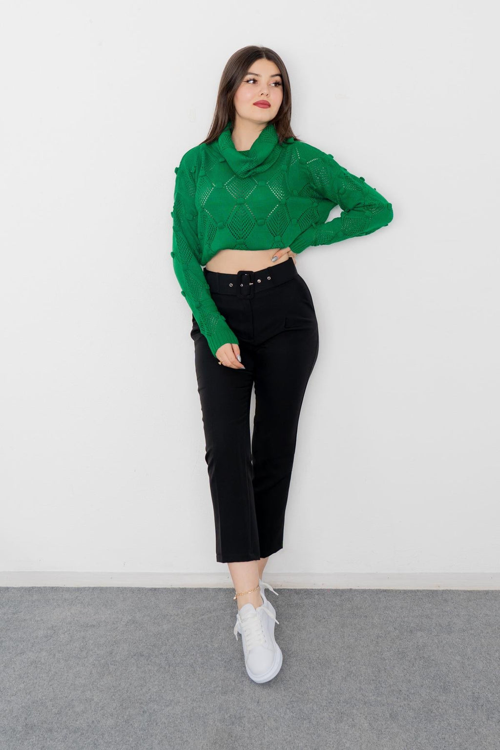 BRIDGET KEMERLİ PANTOLON - SIYAH