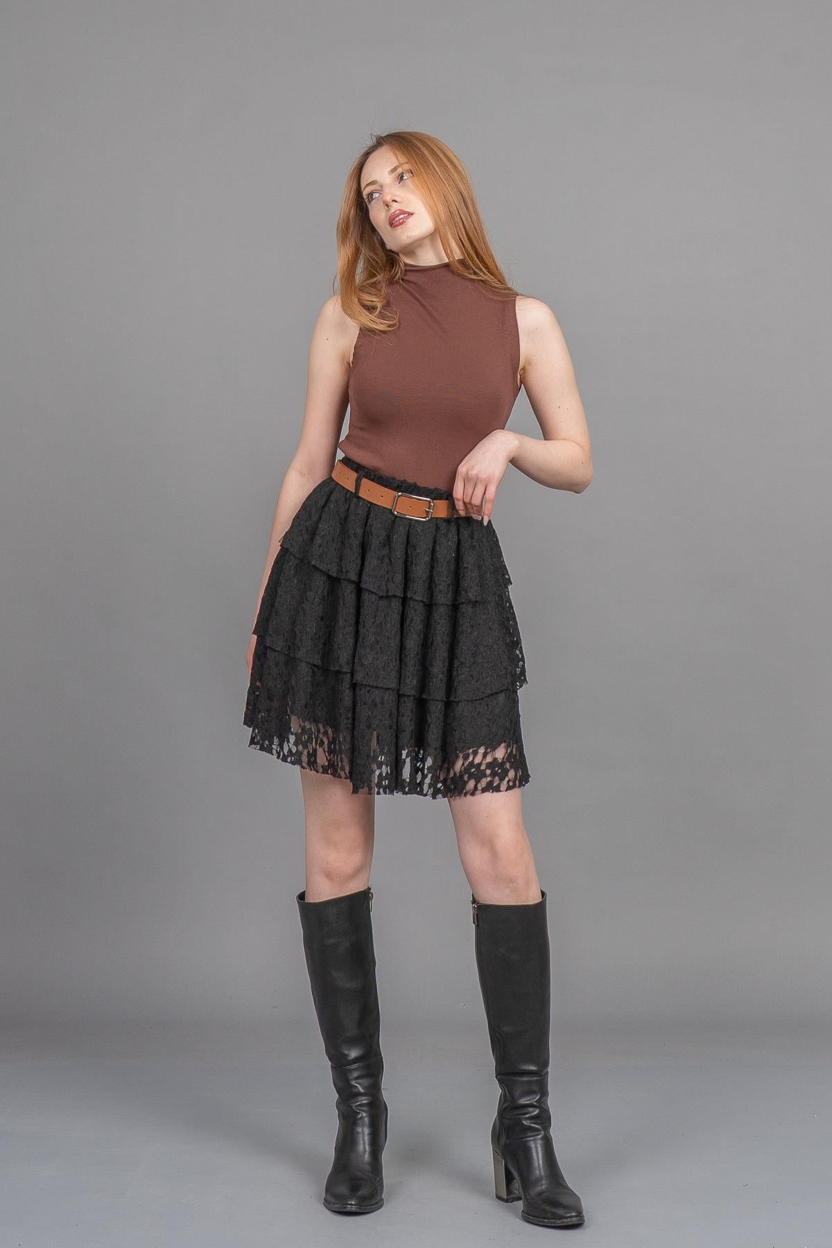 BRITTNEY MİNİ TÜL ETEK - SIYAH