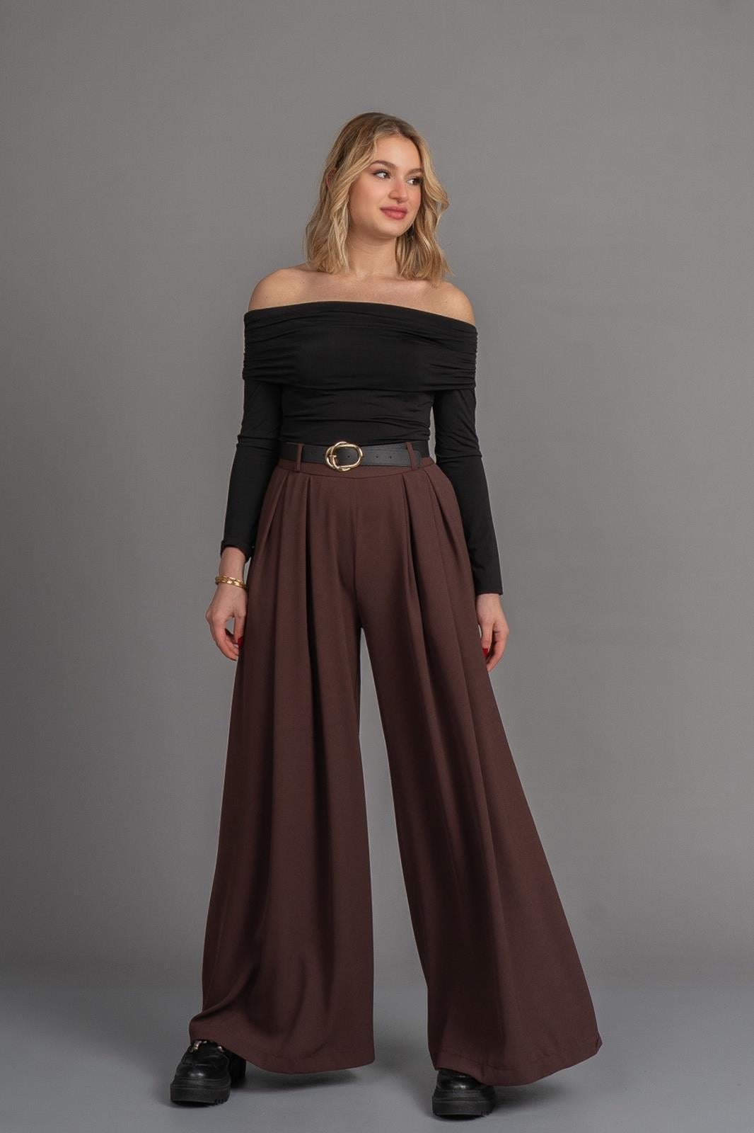 CHERIS PANTOLON - KAHVE