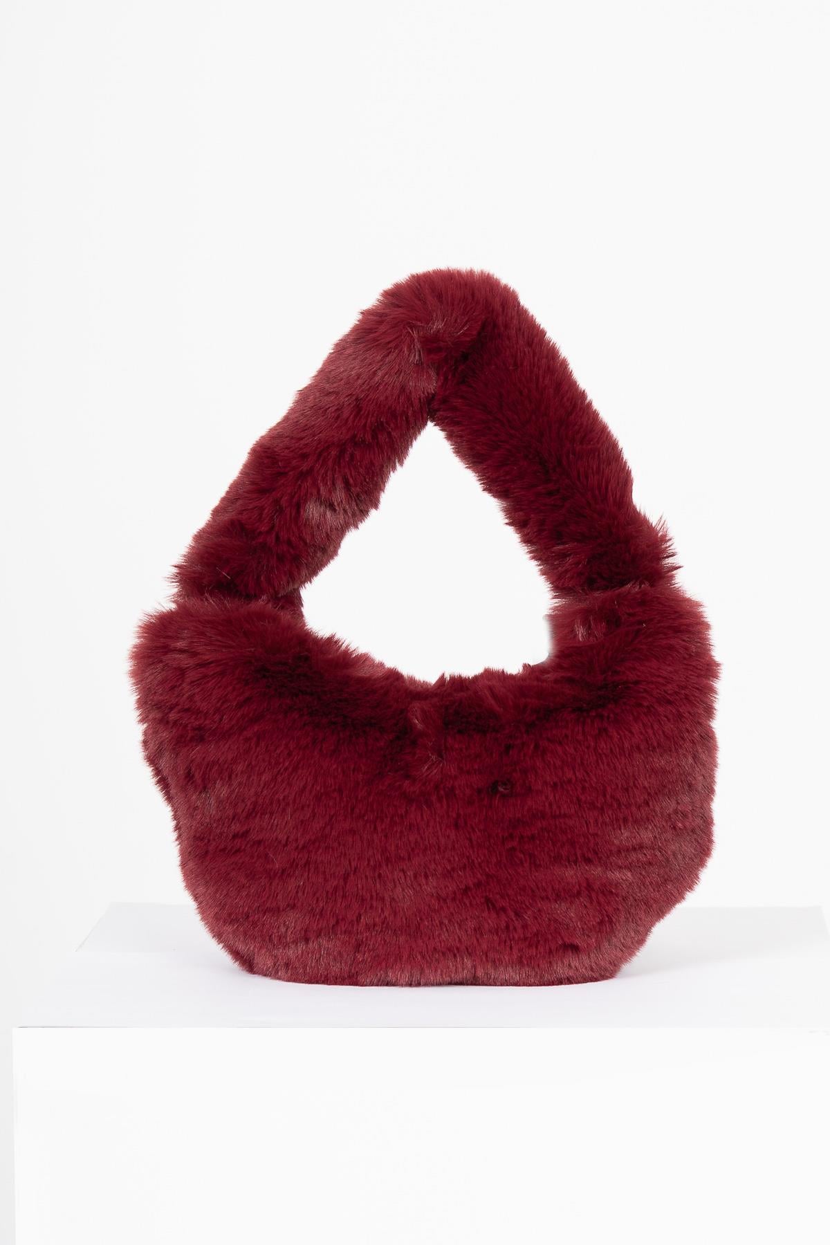 CLEO PELUŞ ÇANTA - BORDO