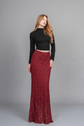 DAPHE DANTELLİ ETEK - BORDO