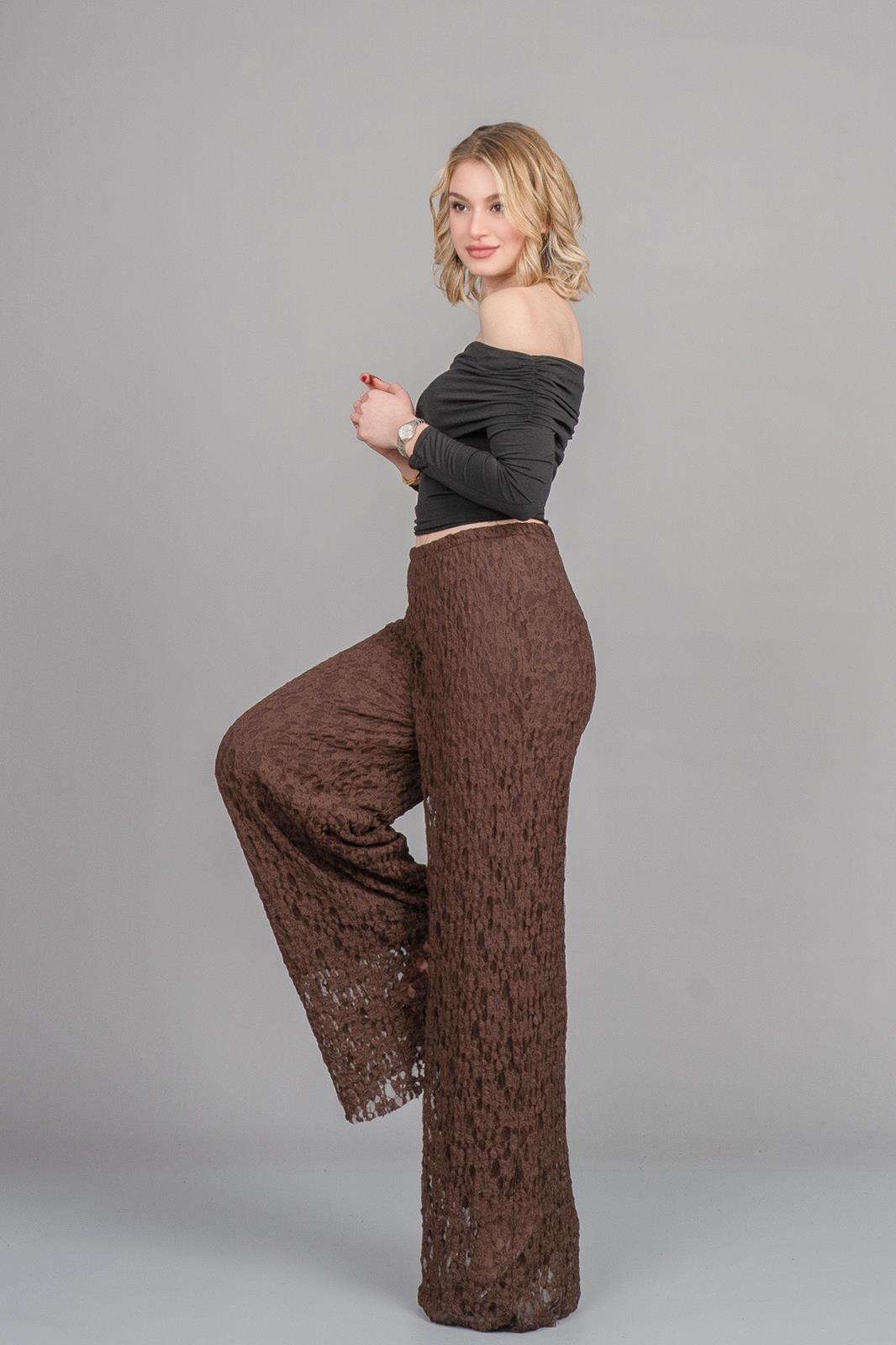 DARLA DANTEL PANTOLON - KAHVE