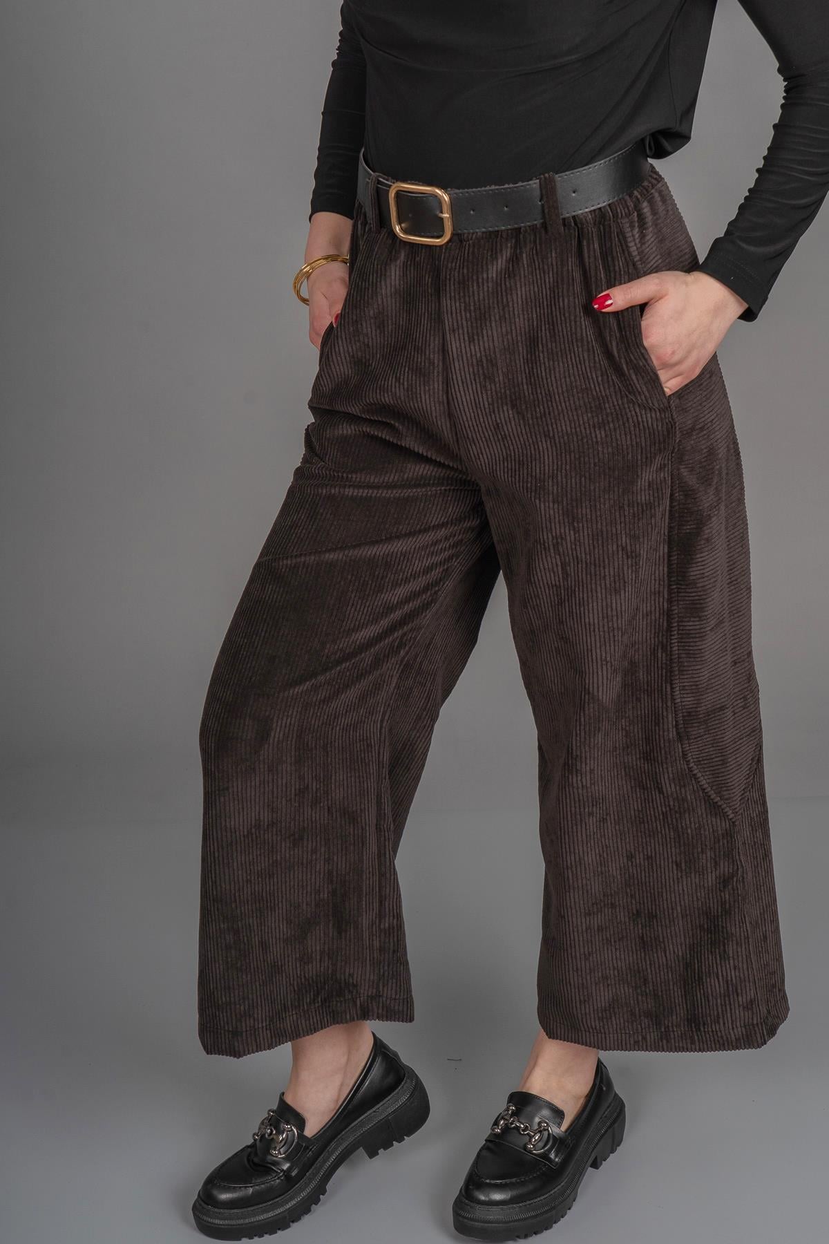 DAWN KADİFE PANTOLON - SIYAH