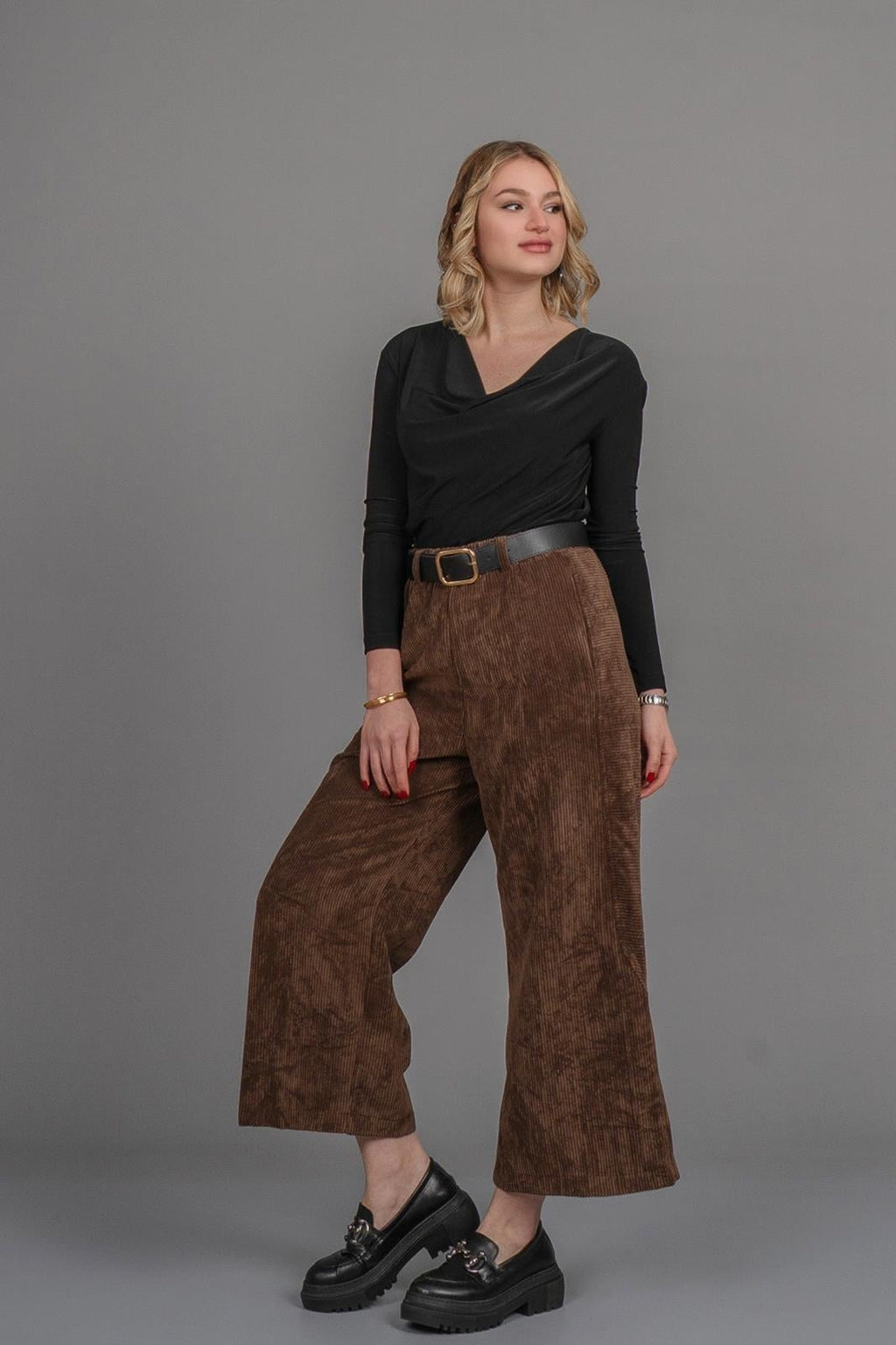DAWN KADİFE PANTOLON - KAHVE