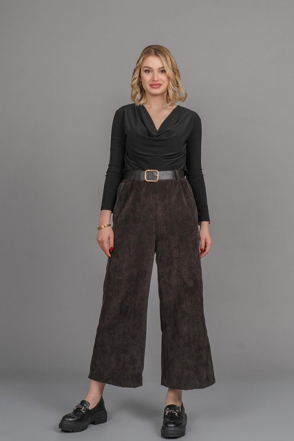 DAWN KADİFE PANTOLON - SIYAH