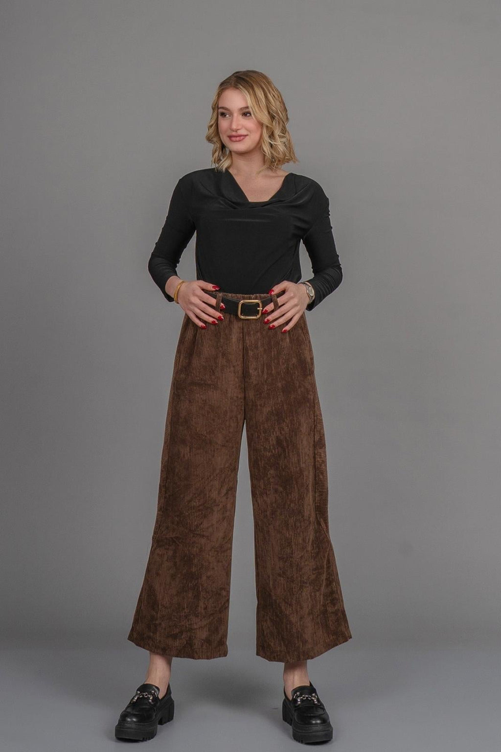 DAWN KADİFE PANTOLON - KAHVE