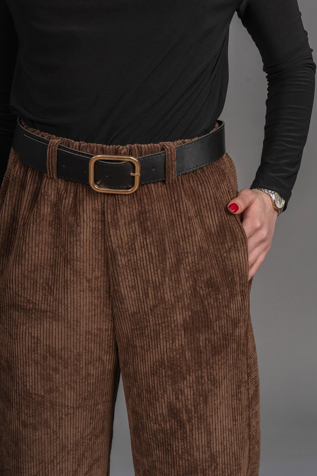 DAWN KADİFE PANTOLON - KAHVE