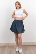Denim ince Tensel Kumaş Taşlı Etek 6794 - LACI