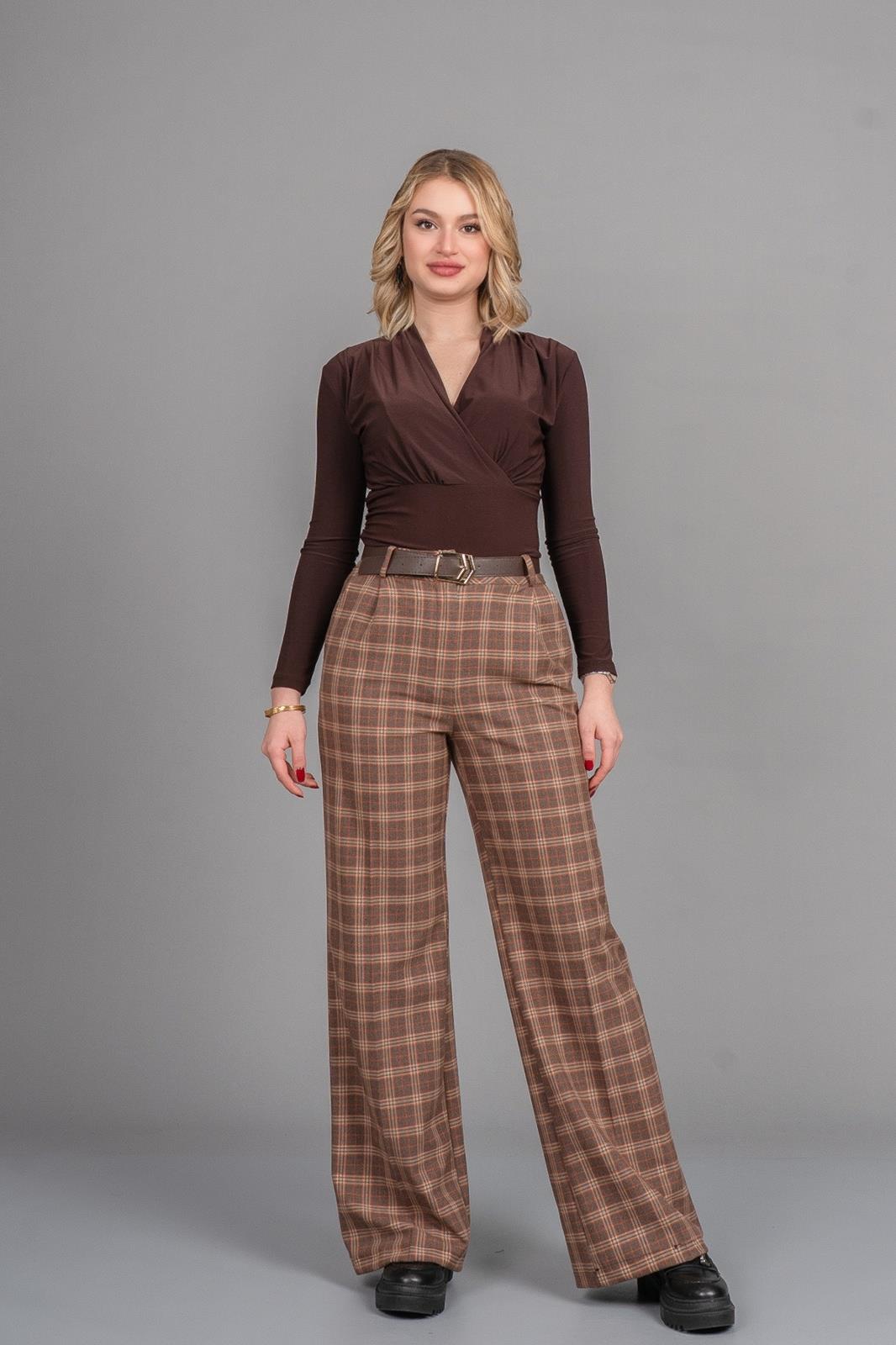 DIANE PÖTİKARE PANTOLON - EKOSE - KARELİ