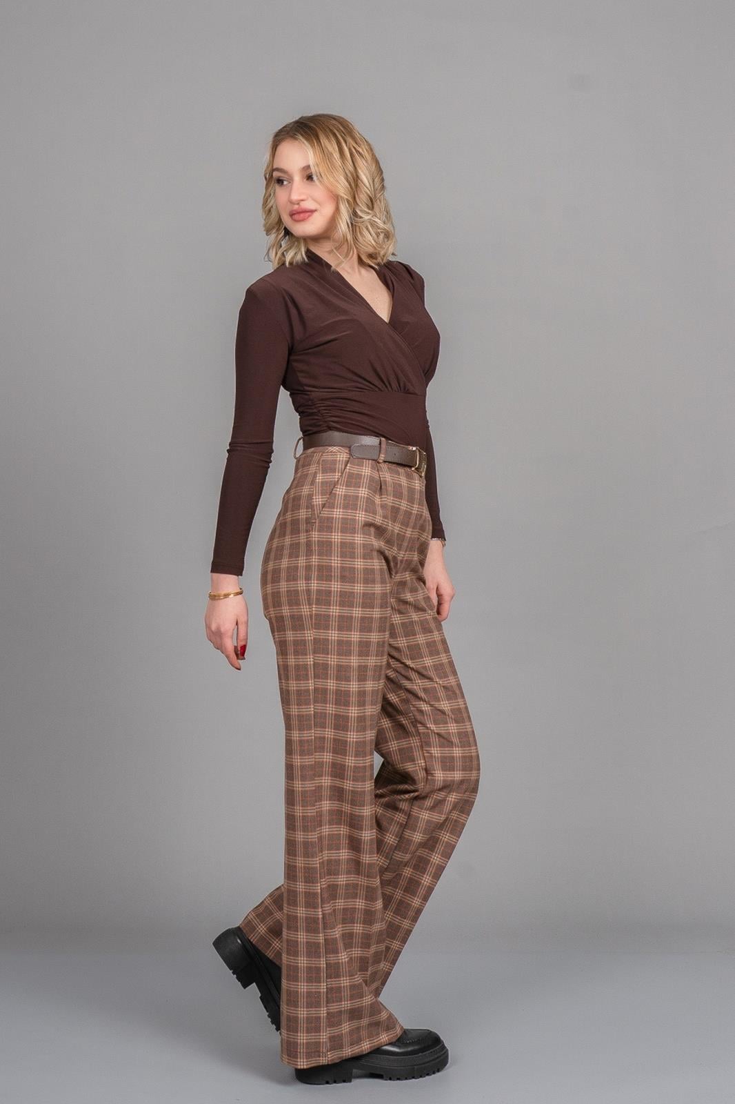 DIANE PÖTİKARE PANTOLON - EKOSE - KARELİ