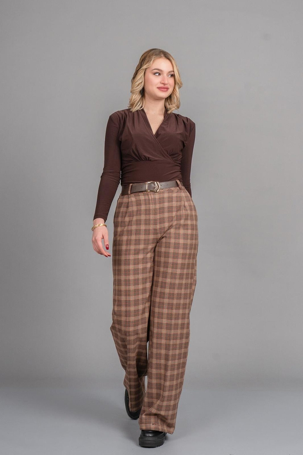 DIANE PÖTİKARE PANTOLON - EKOSE - KARELİ